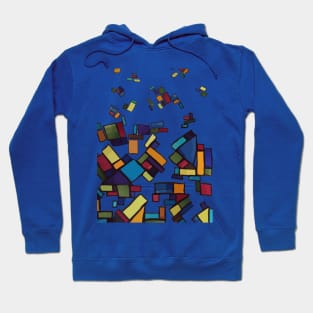 Abstract blocks illustrated to seem like they are falling down to the ground. Hoodie